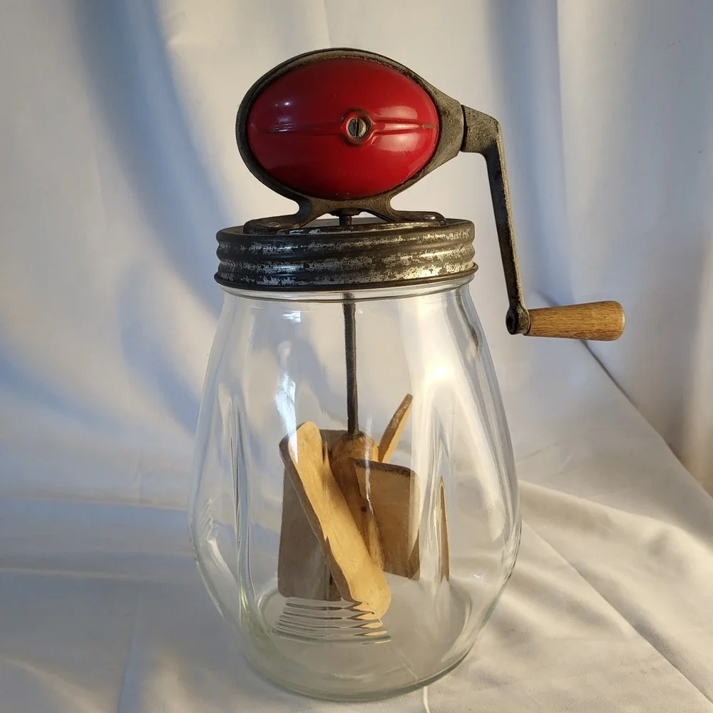 Dazey Red Football Butter Churn Original 4qt No 4 Made in St. Louis Mo USA